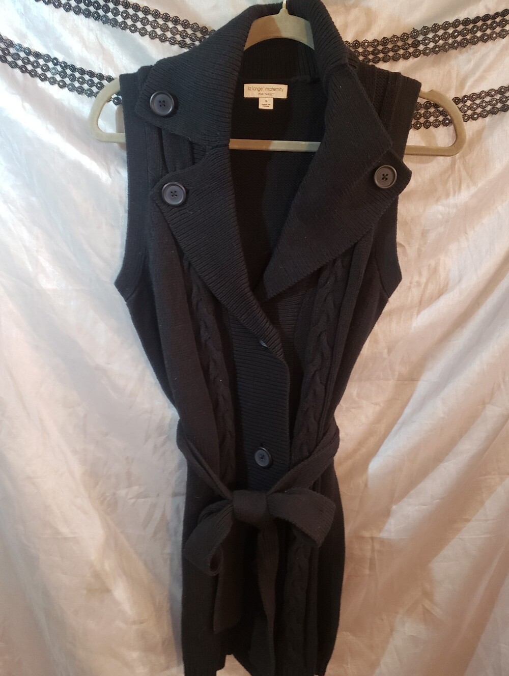Stunning Liz Lange for Target Maternity Sleeveless Belted Cardigan - Small